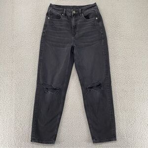 American Eagle 90s Jeans Mom Jeans Straight Strigid Distressed High Rise Size 4